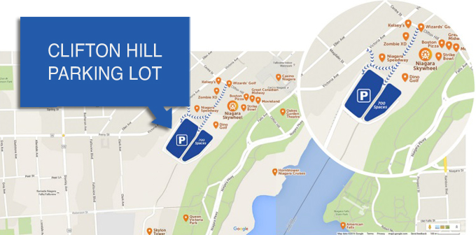 Clifton Hill parking in Niagara Falls